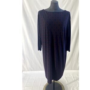 Lauren Ralph Lauren Navy & Maroon Sheath Dress 14W